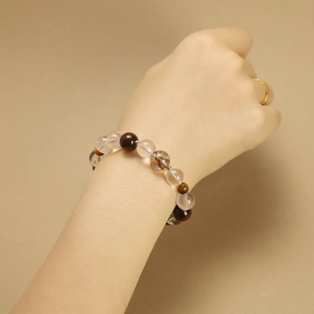 10mm Natural White Crystal Bracelet for Clarity & Balance