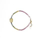 2.8mm Natural Brazilian Tourmaline Bracelet with Nine-Tailed Fox Pendant, Designed for Love and Health