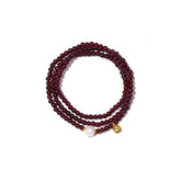 4mm Garnet Multi-Wrap Bracelet with Hetian Jade & Golden Ingot
