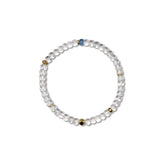 5mm Clear Quartz Bracelet with Aquamarine & Gold-Plated Tibetan Octagonal Beads, Designed for Healing and Protection