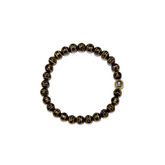 6.5mm Blood Amber Bracelet with Six-Word Mantra & Yellow Jambhala, Designed for Healing and Protection