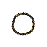 6.5mm Blood Amber Bracelet with Six-Word Mantra & Yellow Jambhala, Designed for Healing and Protection