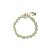 7.5mm Prehnite Healing Bracelet with Sakura Agate