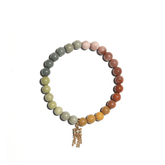 7mm Rainbow Agate Bracelet with Lucky Lion Tassel