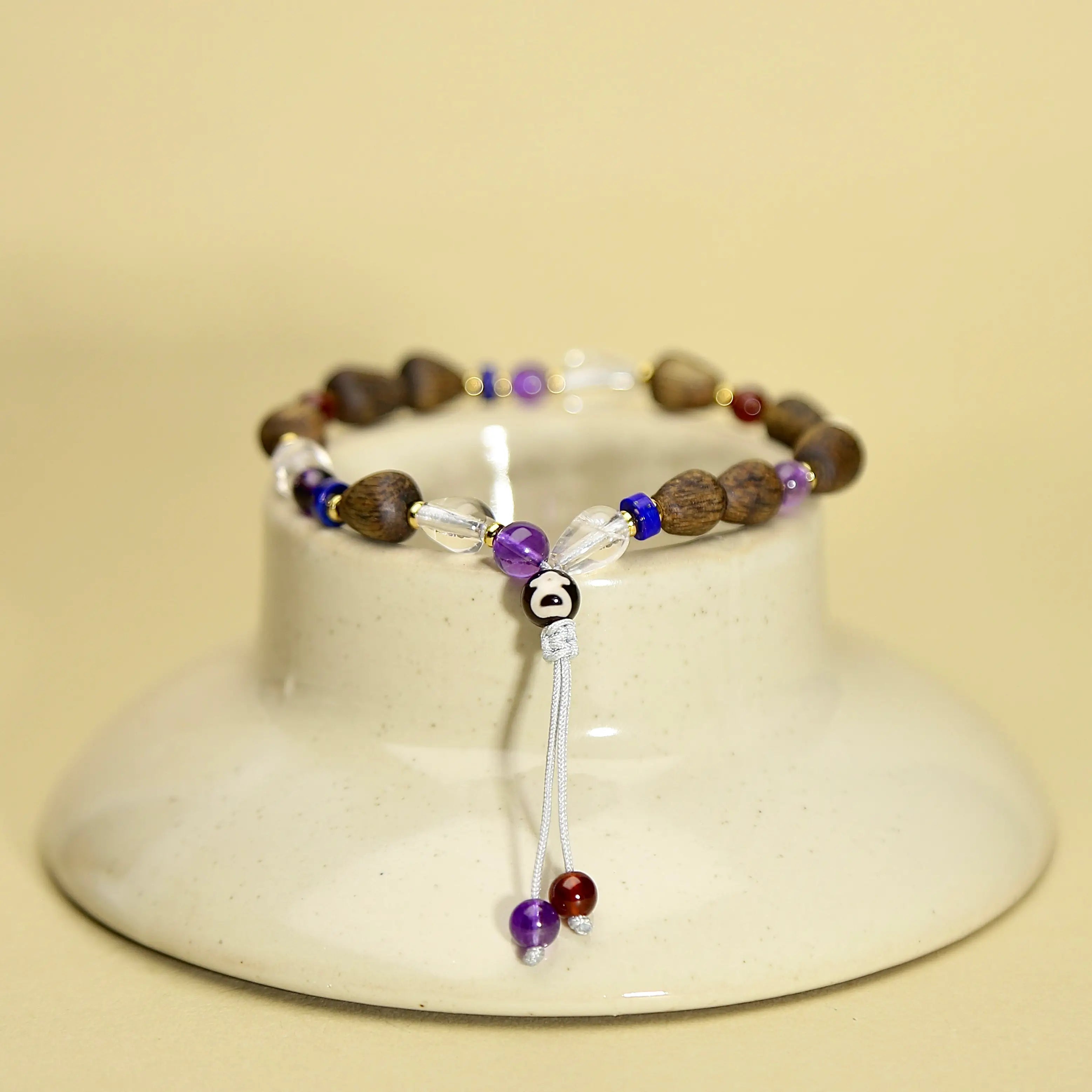 8mm Premium Kyara Agarwood Bracelet with Gemstones