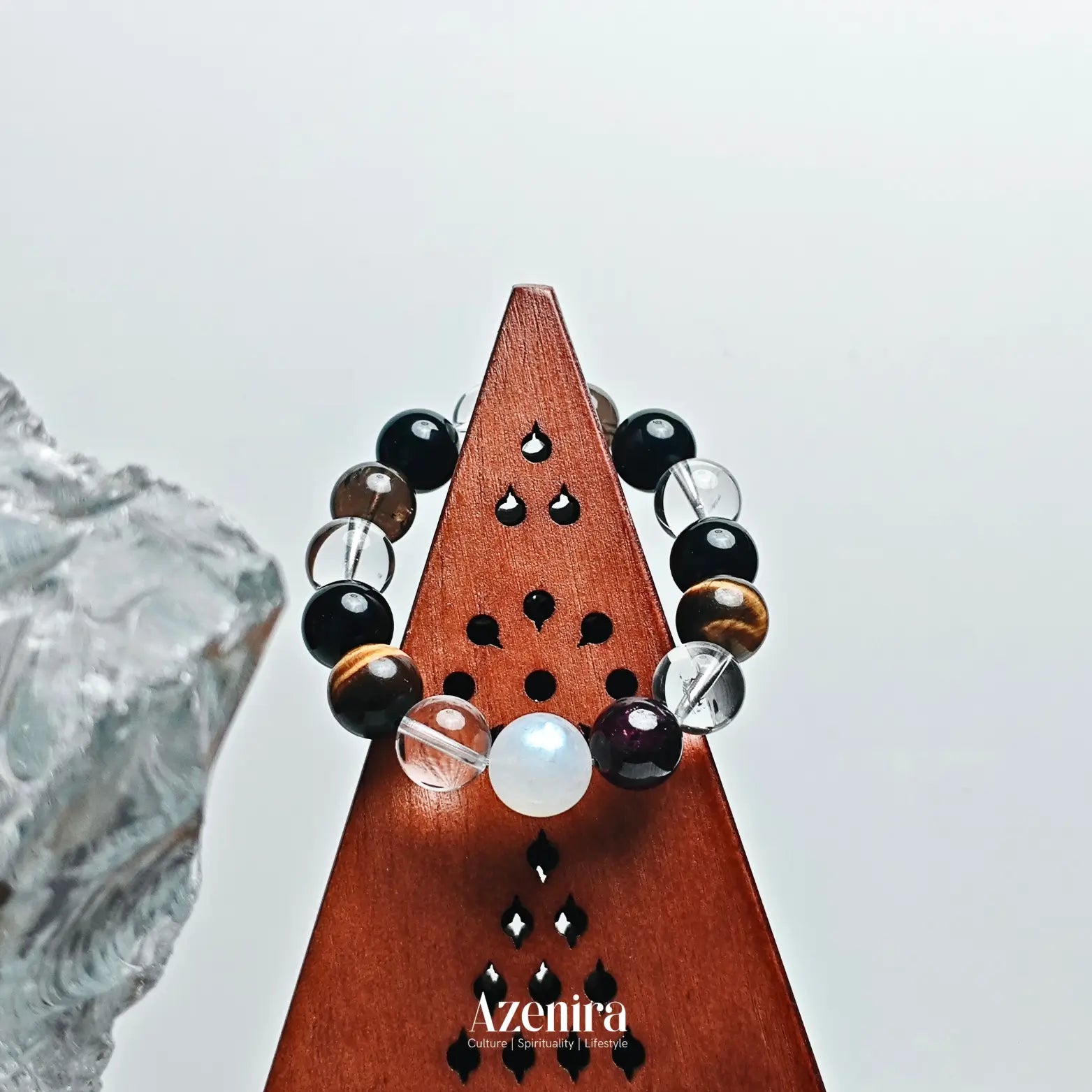 Capricorn Zodiac Bracelet with Tiger’s Eye, Garnet, Moonstone and Obsidian,Designed for Wealth and Success,Fine Gifts.