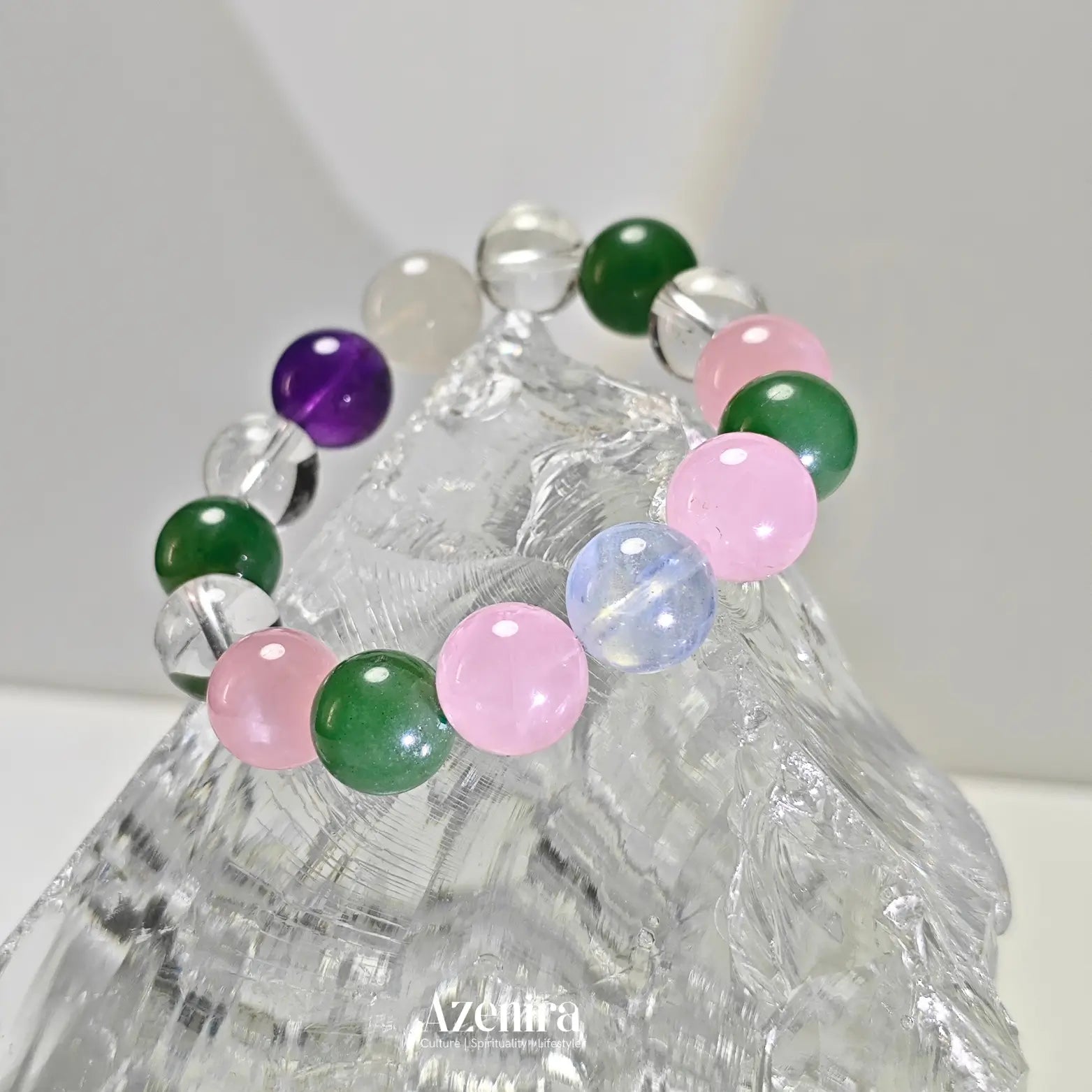 Libra Zodiac Crystal Bracelet with Green Aventurine, Moonstone, Rose Quartz and Aquamarine,Designed for Love and Relationship,Fine Gifts.