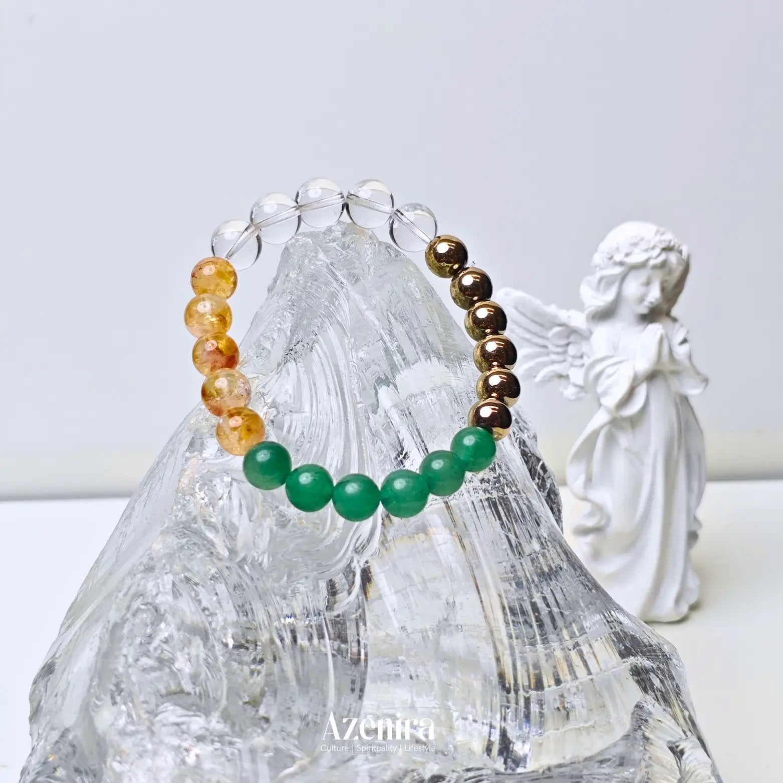 Luxury crystal bracelet designed for wealth manifestation, abundance mindset, and attracting success through intentional jewelry