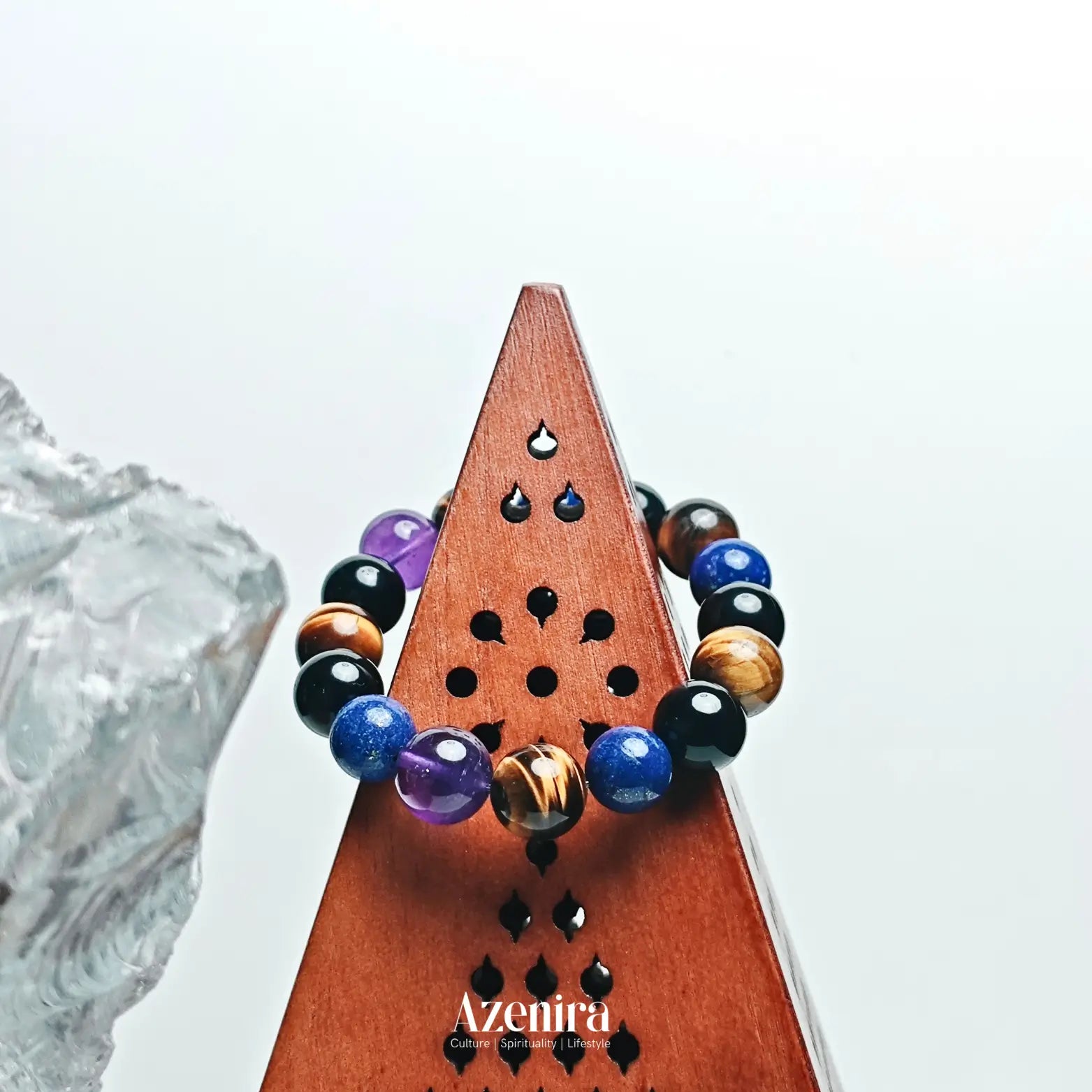 Sagittarius Zodiac Bracelet with Lapis Lazuli, Tiger’s Eye, Obsidian and Amethyst,Designed for Protection and Clearness,Fine Gifts.