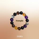 Scorpio Zodiac Bracelet with Obsidian, Labradorite, Amethyst and Citrine Phantom Quartz.
