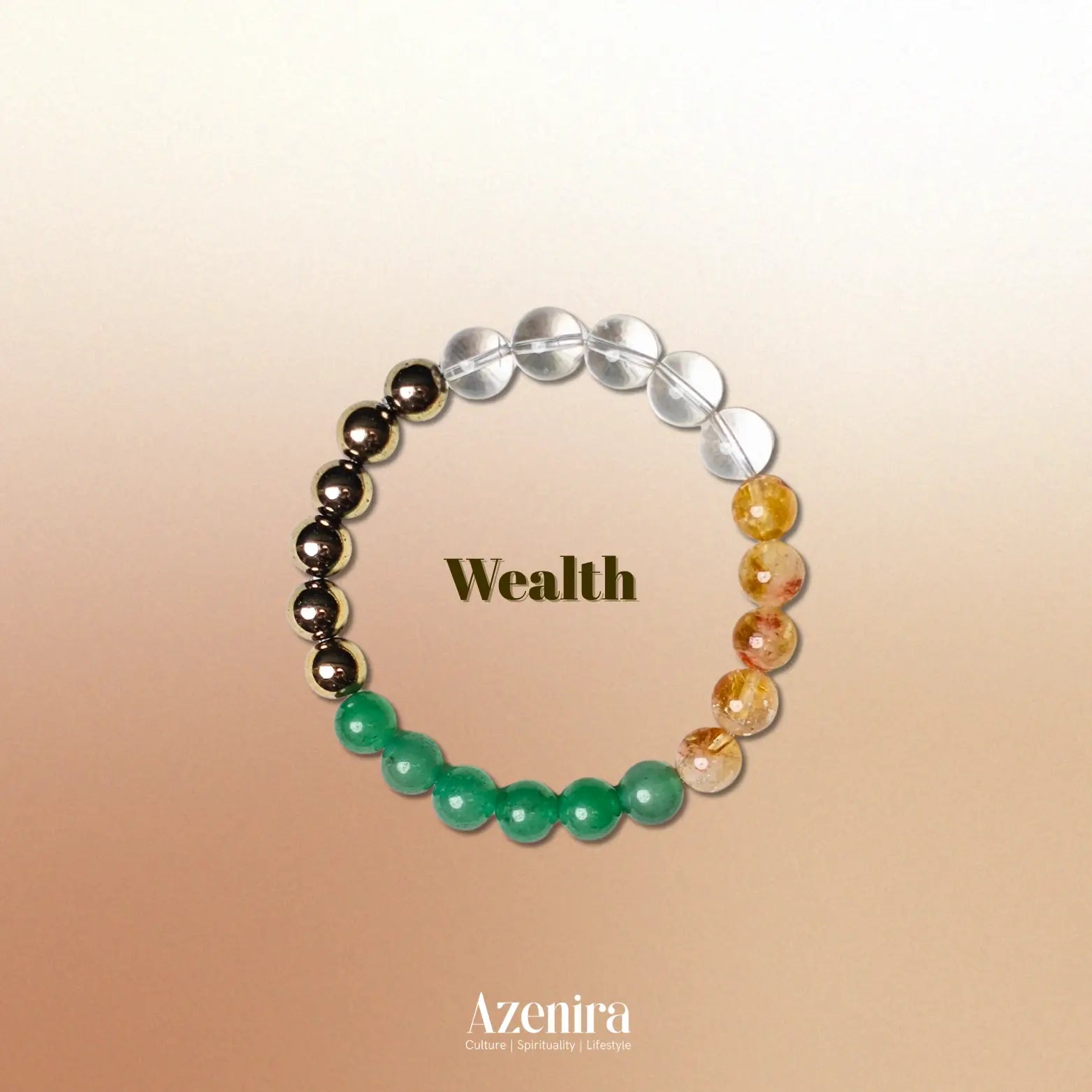 The Abundance Code wealth manifestation crystal bracelet with natural gemstones for abundance, prosperity, and success intentions