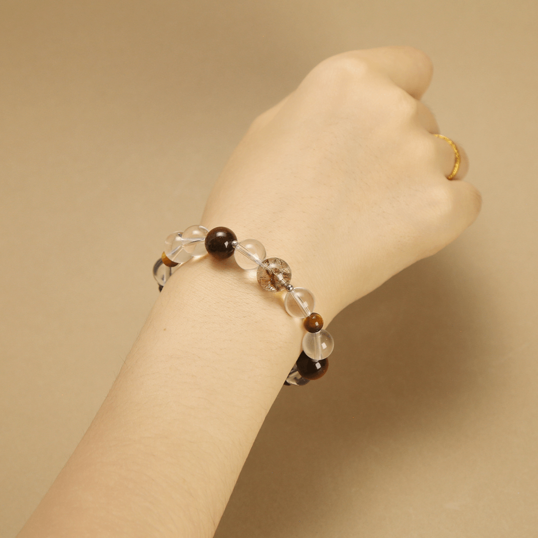 10mm Natural White Crystal Bracelet for Clarity & Balance