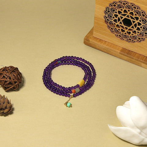 4.5mm Spiritual Harmony Amethyst Multi-Wrap Bracelet