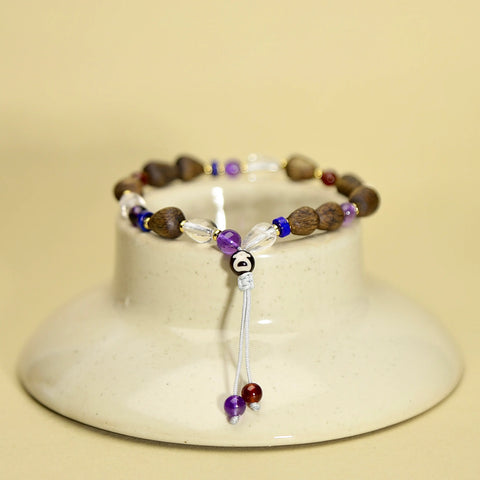 8mm Premium Kyara Agarwood Bracelet with Gemstones