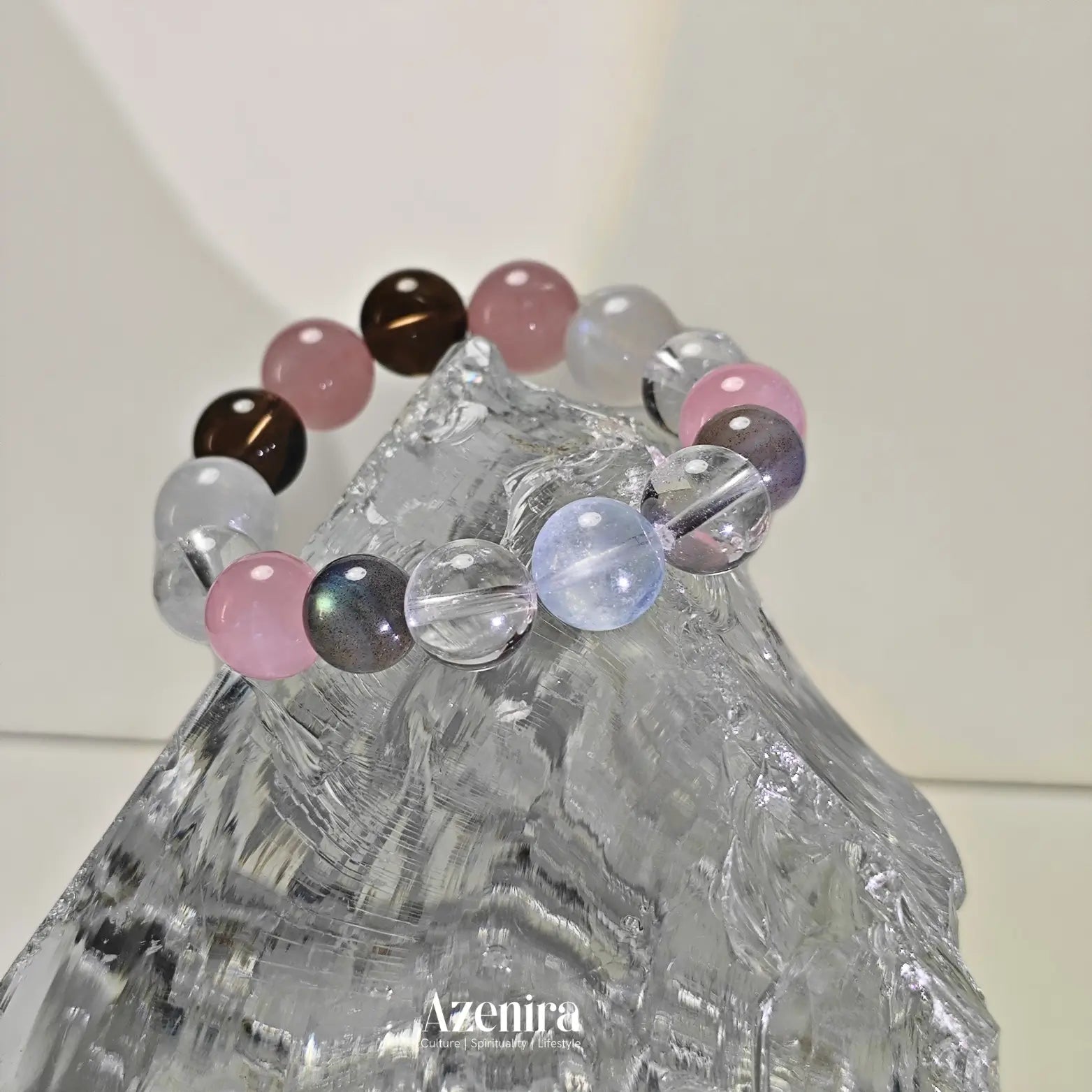 Cancer Zodiac Crystal Bracelet with Moonstone, Aquamarine, Rose Quartz and Labradorite,Designed for Love and Relationship,Fine Gifts.