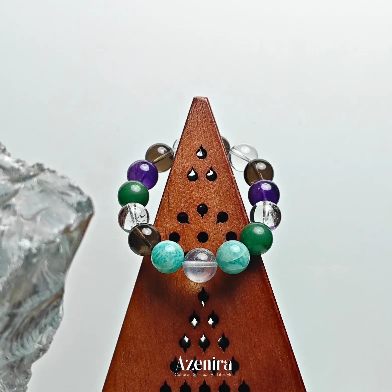 Virgo Zodiac Crystal Bracelet and Amazonite, Aquamarine, Aventurine and Amethyst,Designed for Protection and Clearness,Fine Gifts.